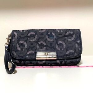 Coach Black and Gray Clutch Wristlet